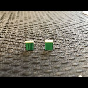 Malachite silver earrings